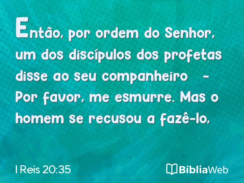 I Reis 20:35 em imagem para compartilhar