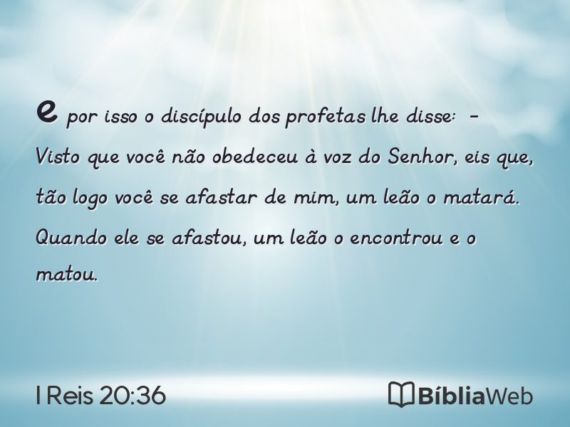 I Reis 20:36 em imagem para compartilhar