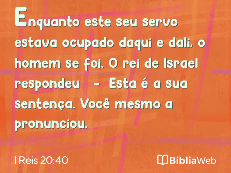 I Reis 20:40 em imagem para compartilhar