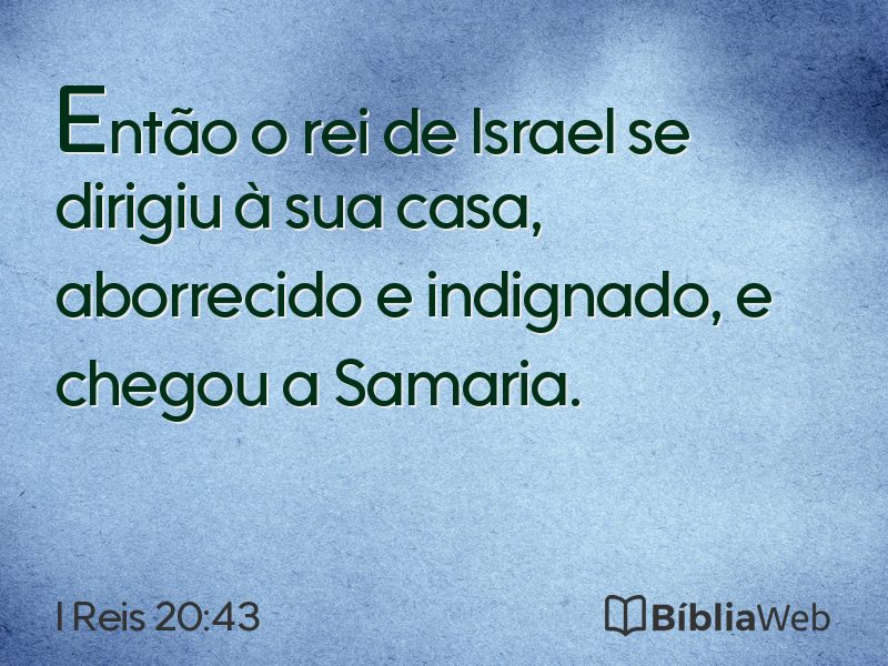 I Reis 20:43 em imagem para compartilhar