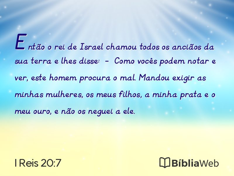 I Reis 20:7 em imagem para compartilhar