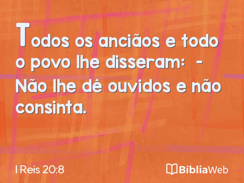 I Reis 20:8 em imagem para compartilhar