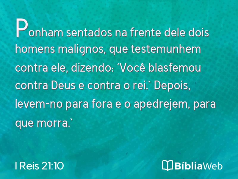 I Reis 21:10 em imagem para compartilhar