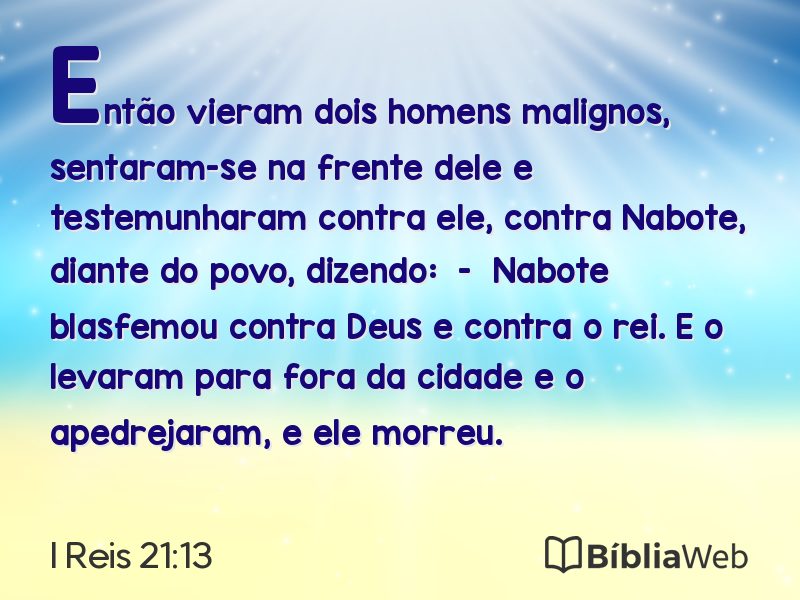 I Reis 21:13 em imagem para compartilhar