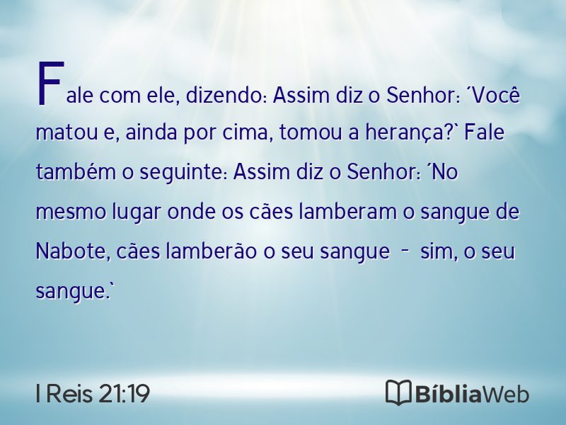 I Reis 21:19 em imagem para compartilhar