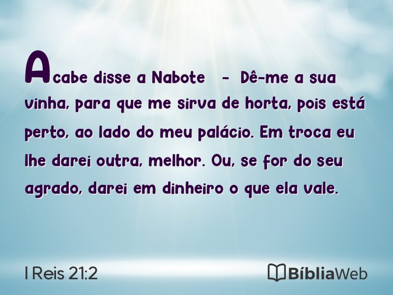 I Reis 21:2 em imagem para compartilhar