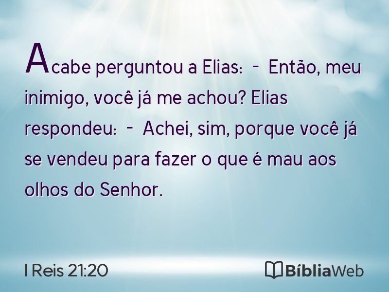 I Reis 21:20 em imagem para compartilhar