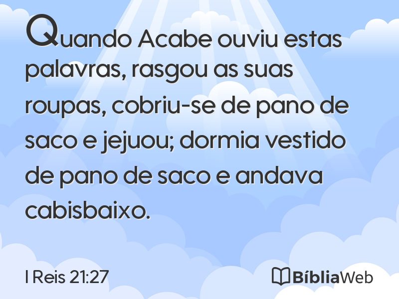 I Reis 21:27 em imagem para compartilhar
