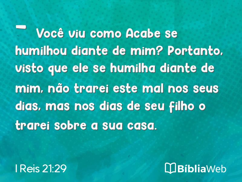 I Reis 21:29 em imagem para compartilhar
