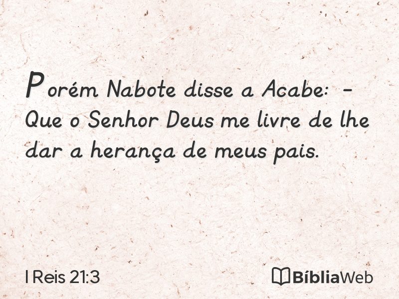 I Reis 21:3 em imagem para compartilhar