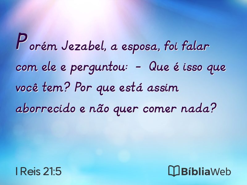 I Reis 21:5 em imagem para compartilhar