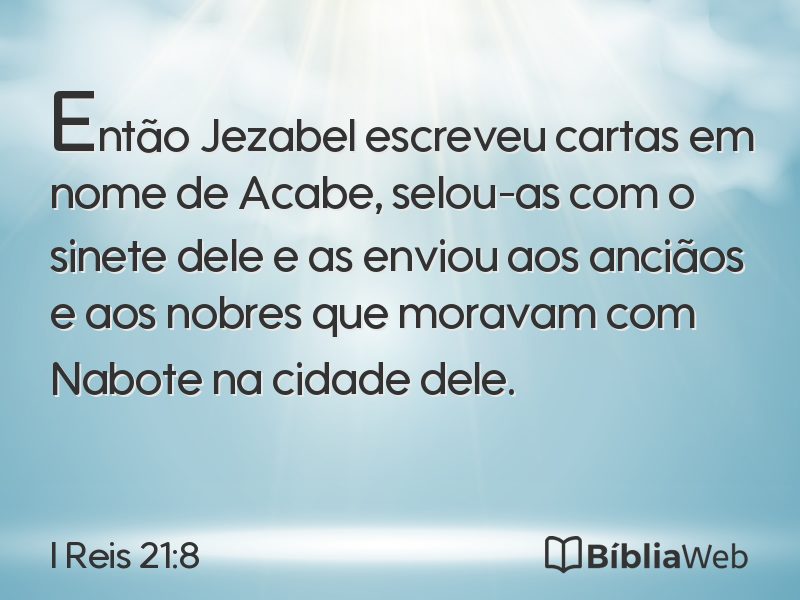 I Reis 21:8 em imagem para compartilhar
