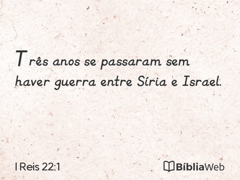I Reis 22:1 em imagem para compartilhar