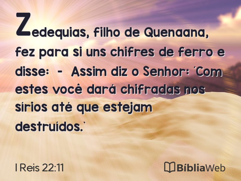 I Reis 22:11 em imagem para compartilhar
