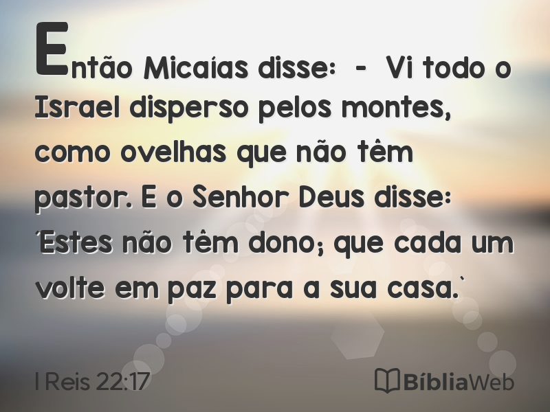 I Reis 22:17 em imagem para compartilhar