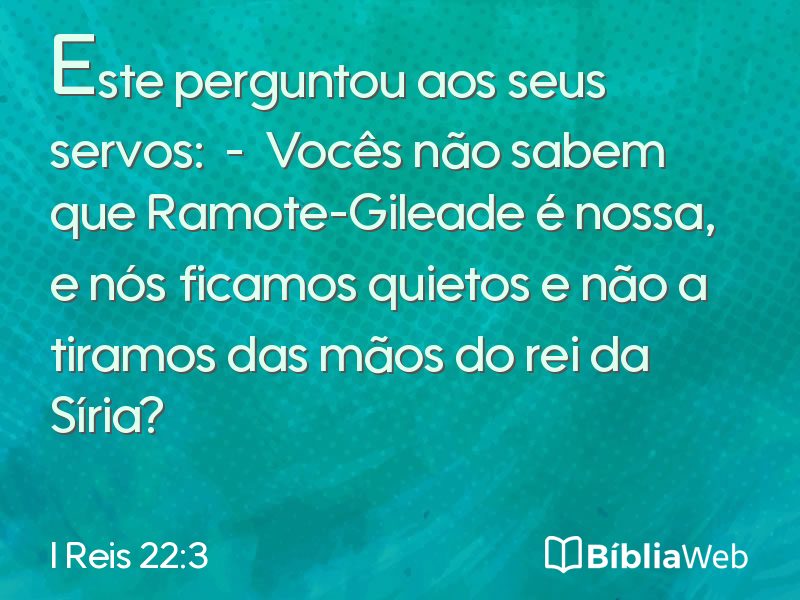 I Reis 22:3 em imagem para compartilhar