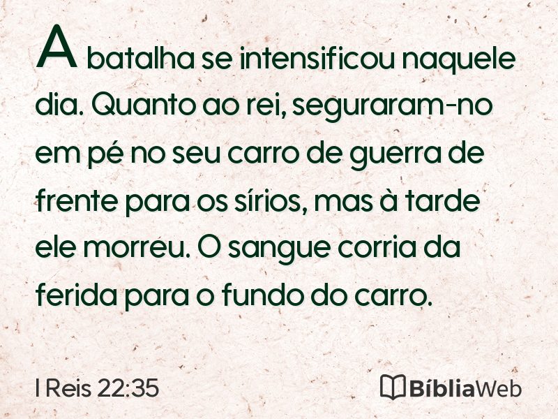 I Reis 22:35 em imagem para compartilhar
