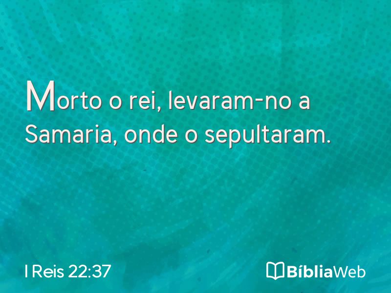 I Reis 22:37 em imagem para compartilhar