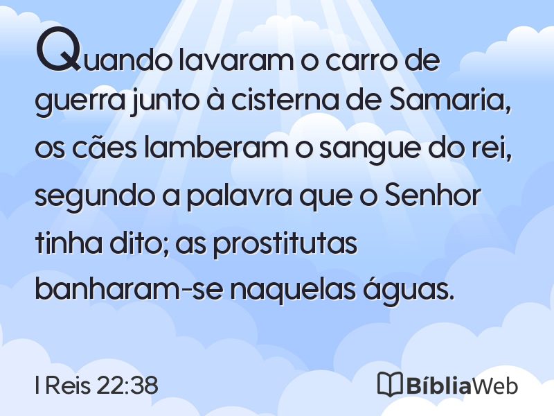 I Reis 22:38 em imagem para compartilhar