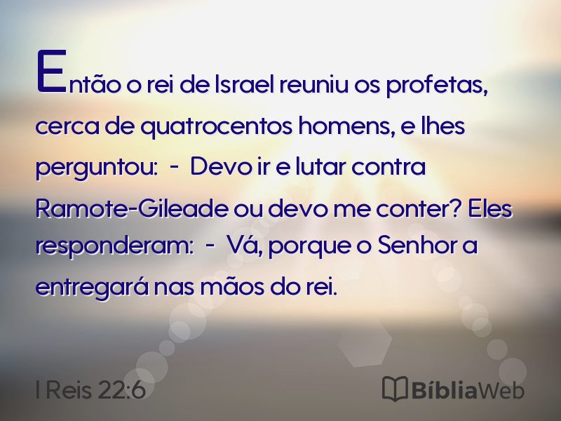 I Reis 22:6 em imagem para compartilhar