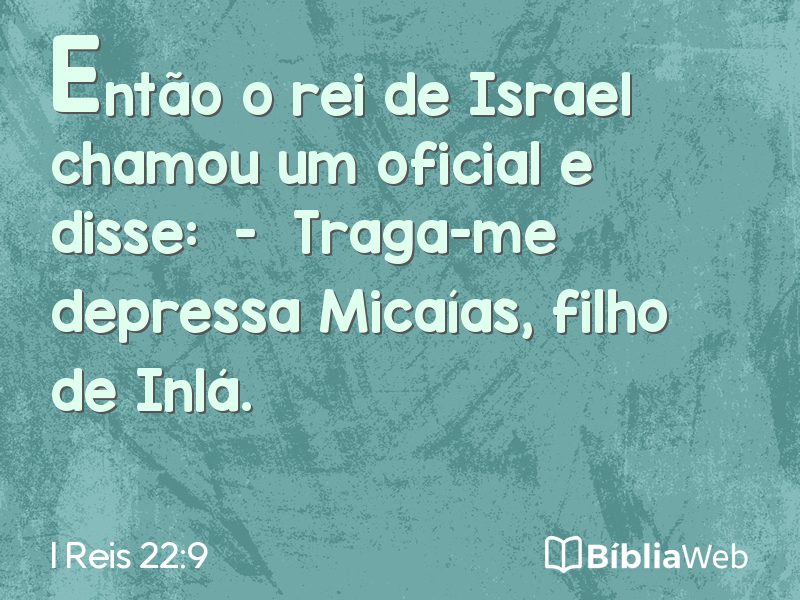 I Reis 22:9 em imagem para compartilhar