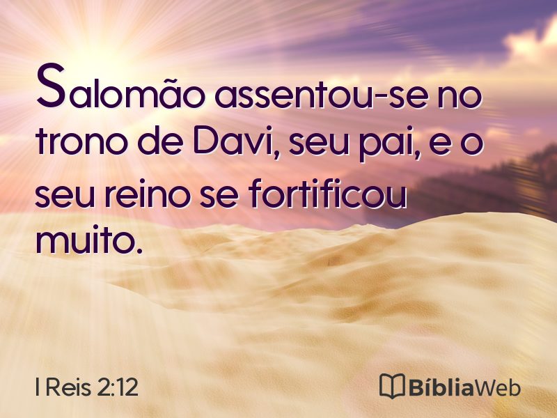 I Reis 2:12 em imagem para compartilhar