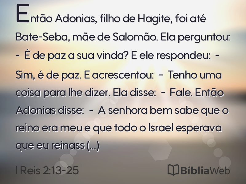 I Reis 2:13-25 em imagem para compartilhar
