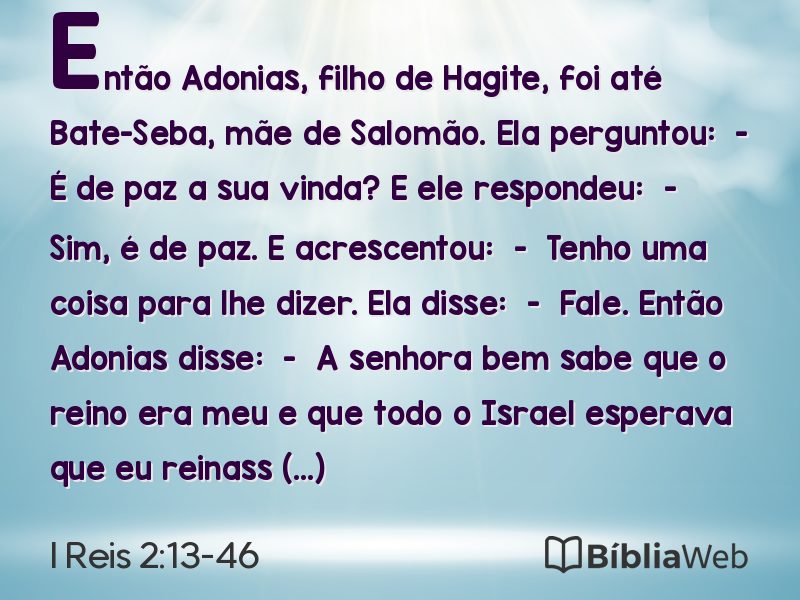 I Reis 2:13-46 em imagem para compartilhar