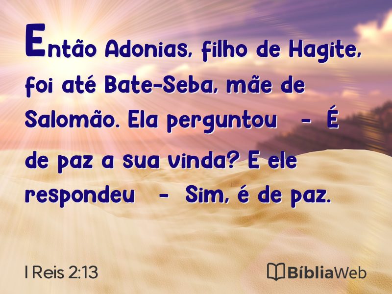 I Reis 2:13 em imagem para compartilhar