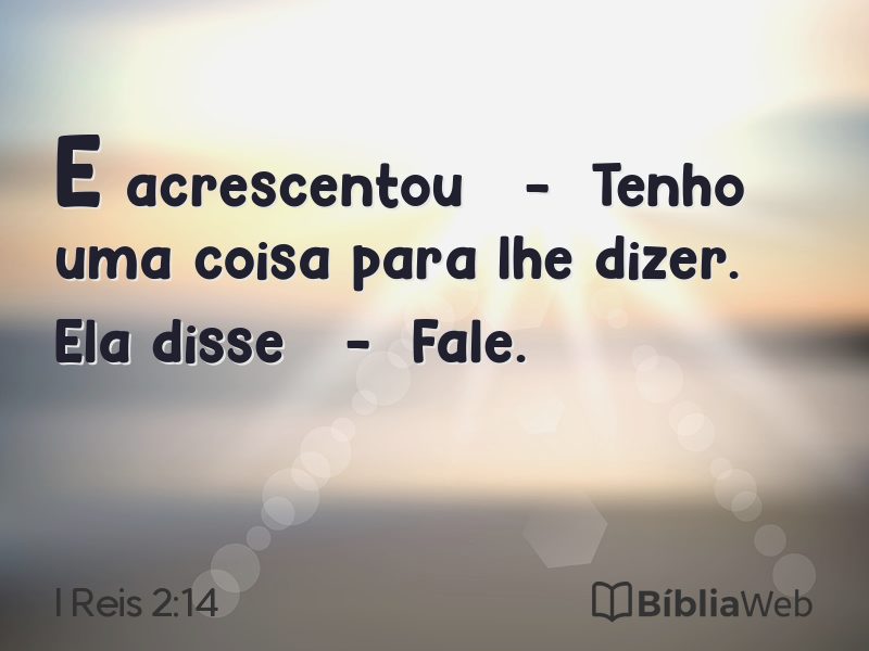 I Reis 2:14 em imagem para compartilhar