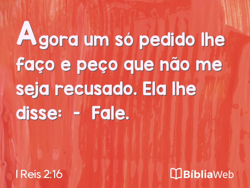 I Reis 2:16 em imagem para compartilhar