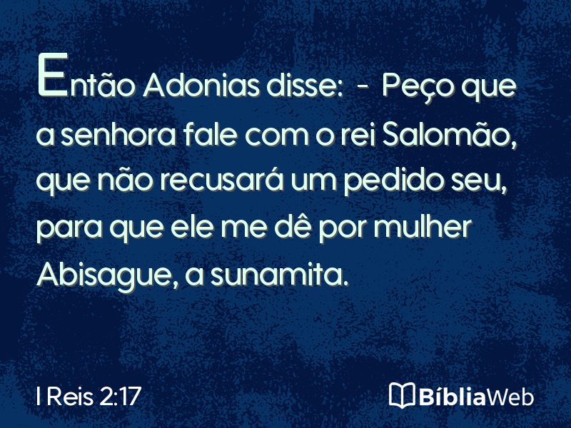 I Reis 2:17 em imagem para compartilhar