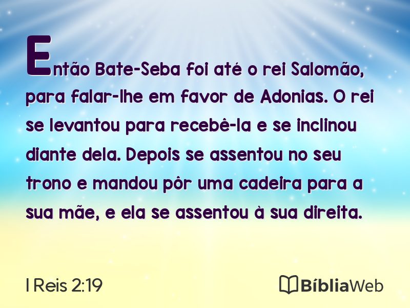 I Reis 2:19 em imagem para compartilhar