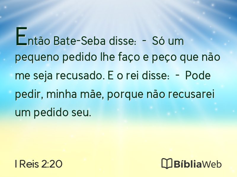 I Reis 2:20 em imagem para compartilhar