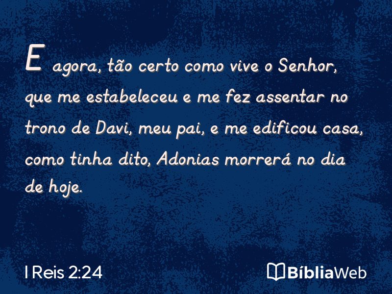 I Reis 2:24 em imagem para compartilhar