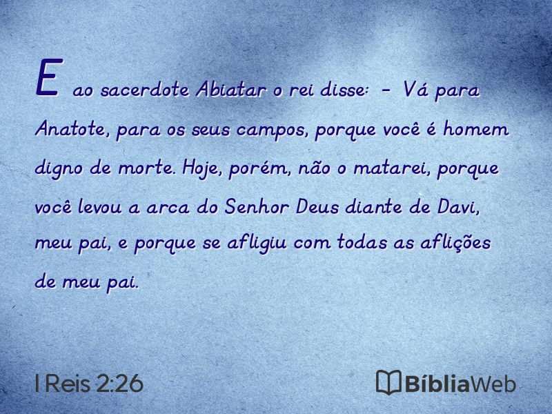 I Reis 2:26 em imagem para compartilhar