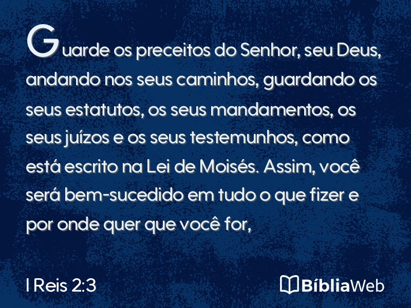 I Reis 2:3 em imagem para compartilhar