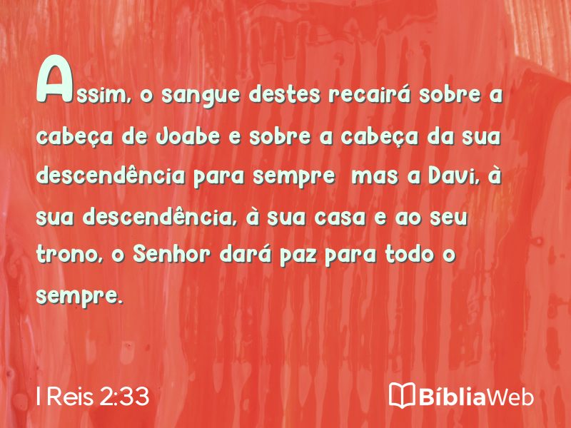 I Reis 2:33 em imagem para compartilhar