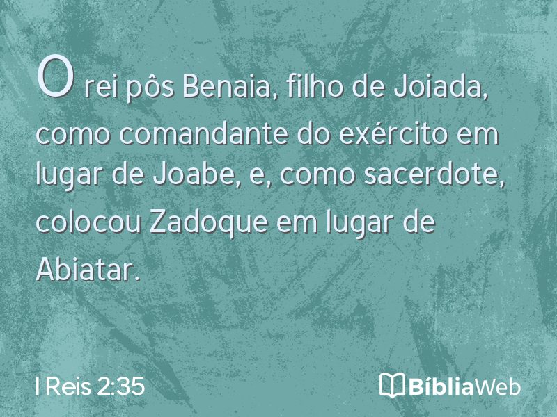 I Reis 2:35 em imagem para compartilhar
