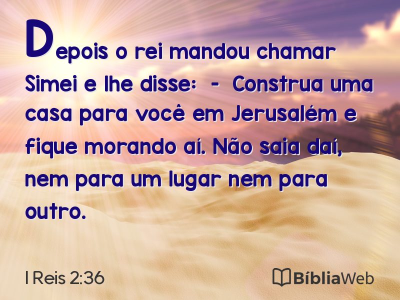 I Reis 2:36 em imagem para compartilhar
