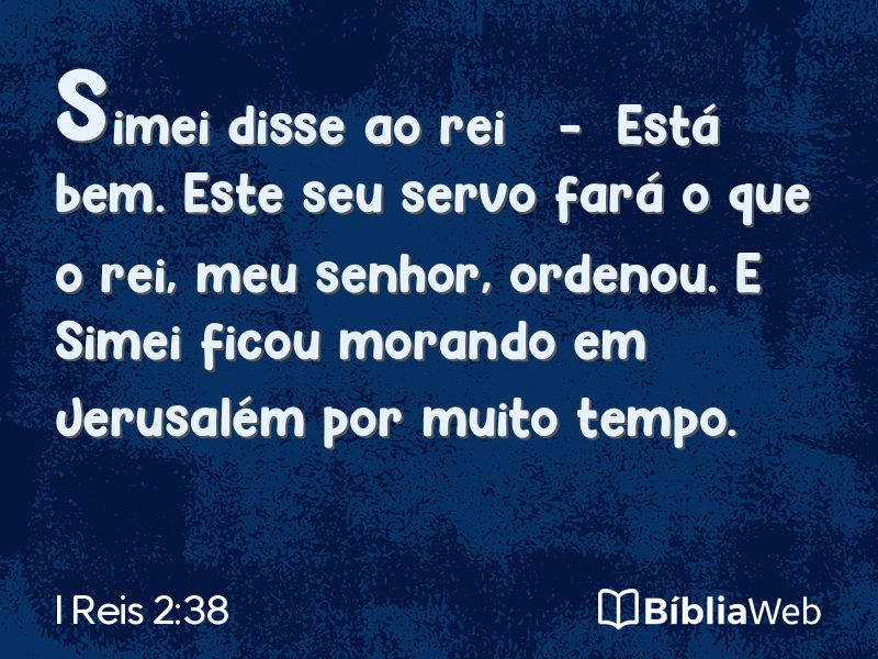 I Reis 2:38 em imagem para compartilhar