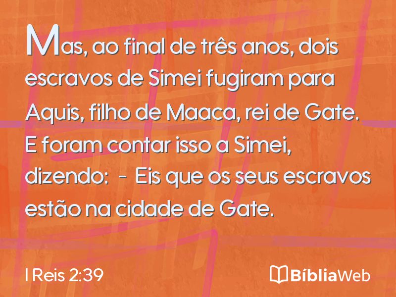 I Reis 2:39 em imagem para compartilhar