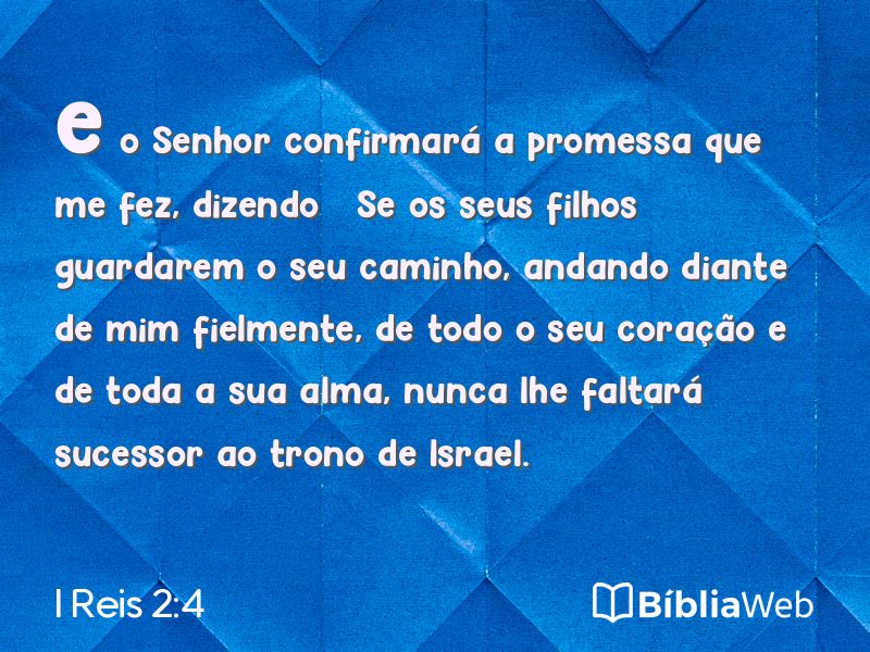 I Reis 2:4 em imagem para compartilhar