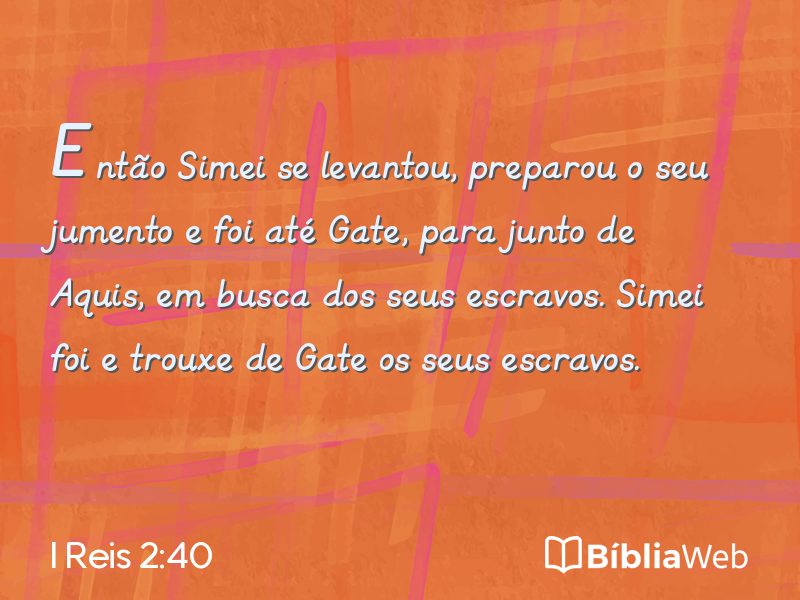 I Reis 2:40 em imagem para compartilhar
