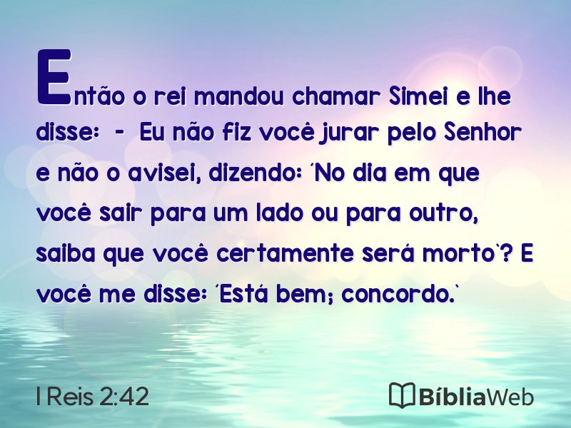 I Reis 2:42 em imagem para compartilhar