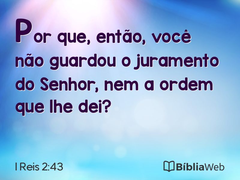 I Reis 2:43 em imagem para compartilhar