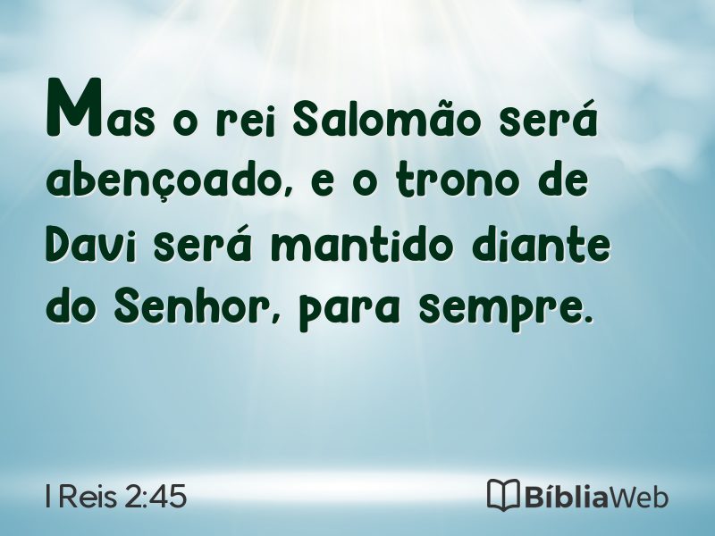 I Reis 2:45 em imagem para compartilhar
