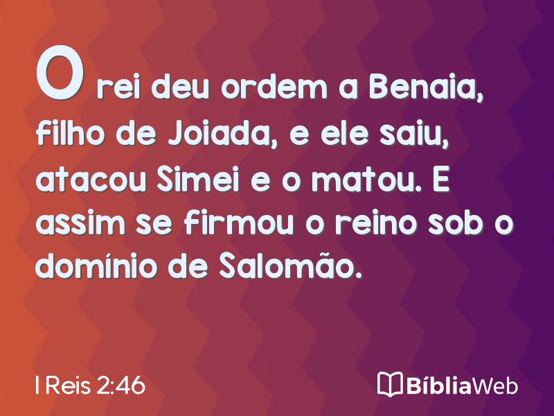 I Reis 2:46 em imagem para compartilhar