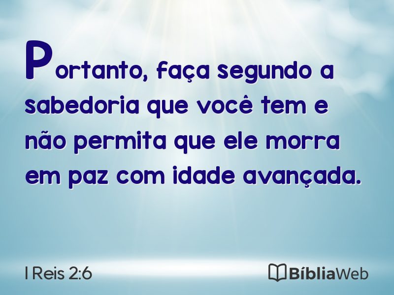 I Reis 2:6 em imagem para compartilhar
