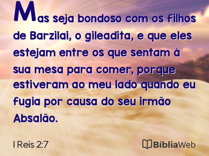 I Reis 2:7 em imagem para compartilhar